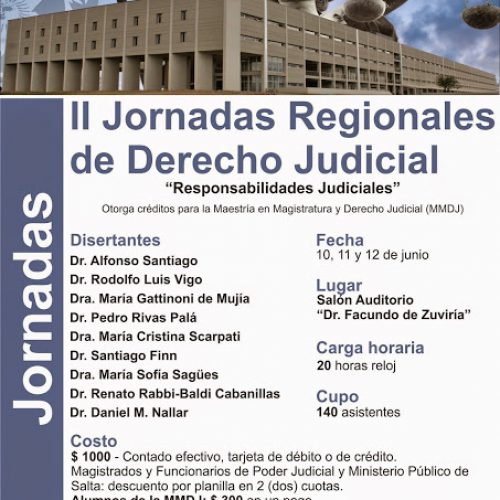 II Jornadas Regionales de Derecho Judicial “Responsabilidades Judiciales”