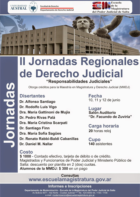 II Jornadas Regionales de Derecho Judicial "Responsabilidades Judiciales"