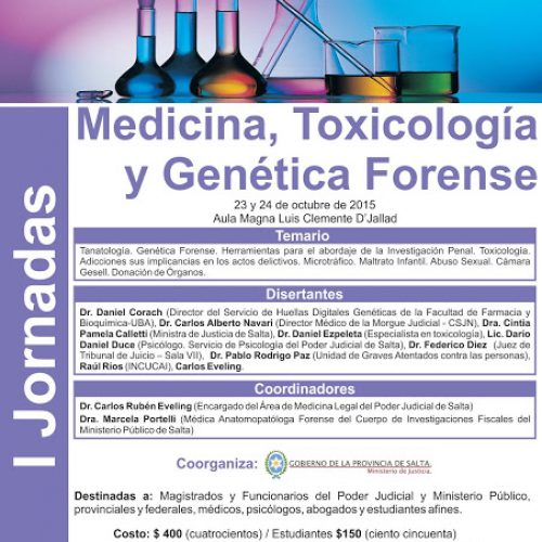 I Jornadas sobre Medicina, Toxicología y Genética Forense