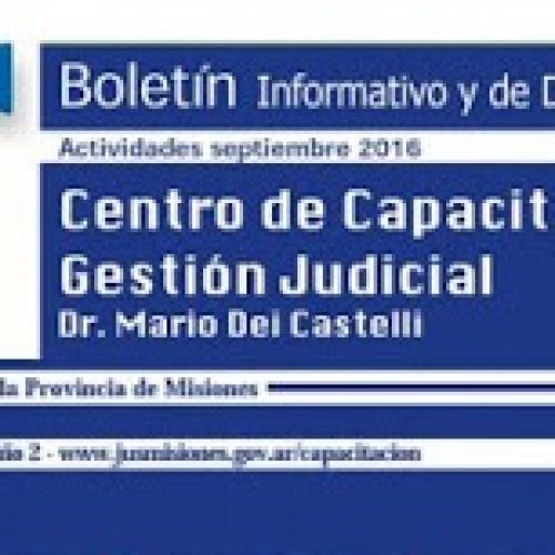 Boletín informativo y de divulgación N°14 del Centro de Capacitación y Gestión Judicial de Misiones