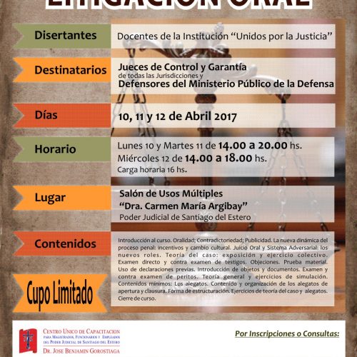 Santiago del Estero: Programa Intensivo en Litigación Oral