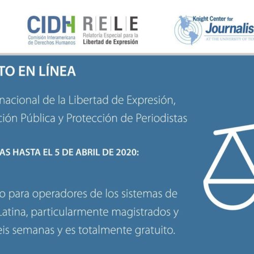Curso el línea: marco jurídico Internacional de Libertad de expresión, Acceso a Información Pública y Protección de Periodistas