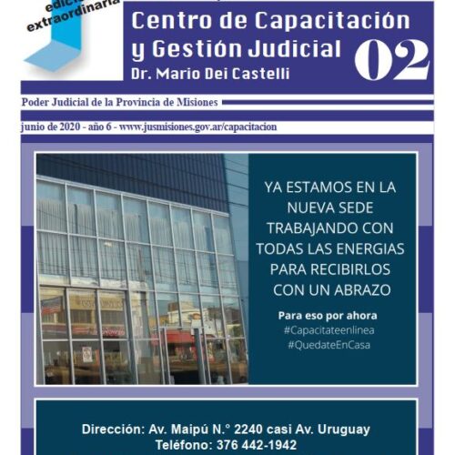 Boletín informativo y de difusión del Centro De Capacitación y Gestión Judicial de Misiones
