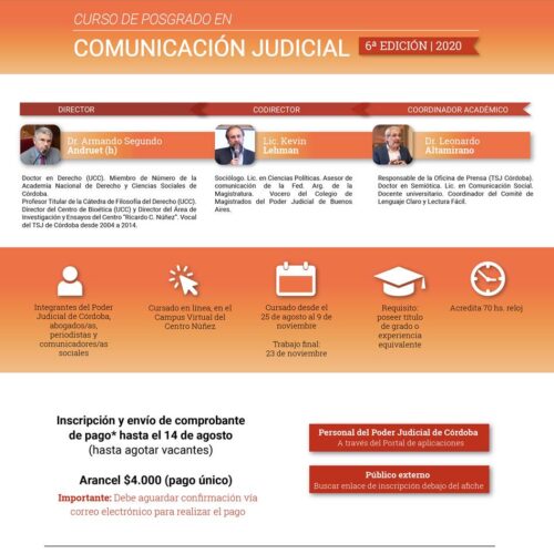 Curso en Posgrado: Comunicación Judicial. Centro de Perfeccionamiento “Ricardo C. Núñez”