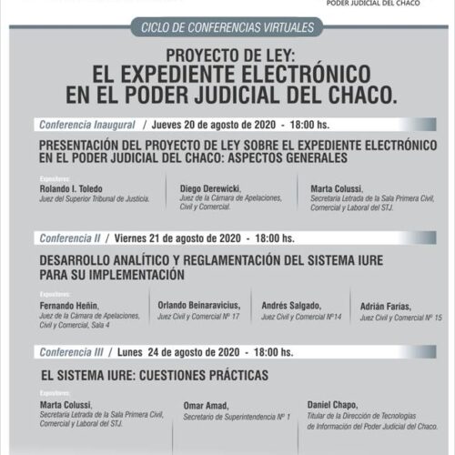 Ciclo de conferencias virtuales “Proyecto de Ley: El expediente electrónico en el Poder Judicial del Chaco”