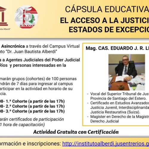 CÁPSULA EDUCATIVA 03: EL ACCESO A LA JUSTICIA EN ESTADOS DE EXCEPCIÓN – Instituto “Dr. Juan Bautista Alberdi” (Entre Ríos)