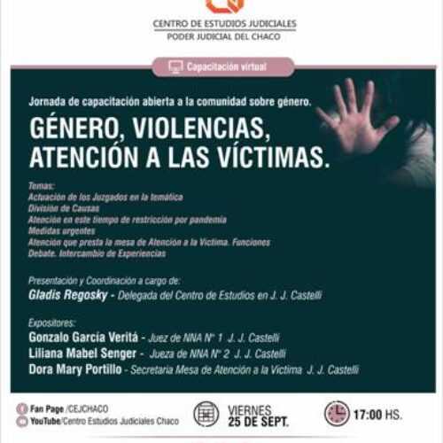 Jornada “Género, Violencias, atención a las víctimas” – Centro de Estudios Judiciales del Chaco