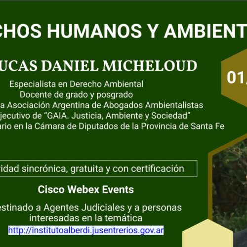 WEBINAR DERECHOS HUMANOS Y AMBIENTE (Instituto “Dr. Juan Bautista Alberdi” – Entre Ríos)