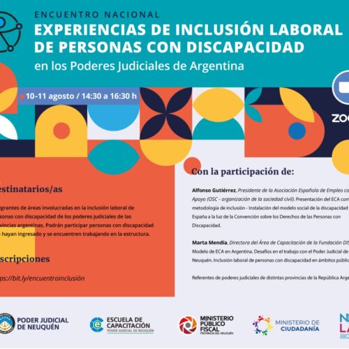 ENCUENTRO NACIONAL Experiencias de inclusión laboral de personas con discapacidad en los Poderes Judiciales de Argentina