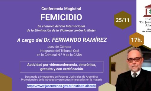 Conferencia Magistral FEMICIDIO (Instituto “Dr. Juan Bautista Alberdi” – Entre Ríos)