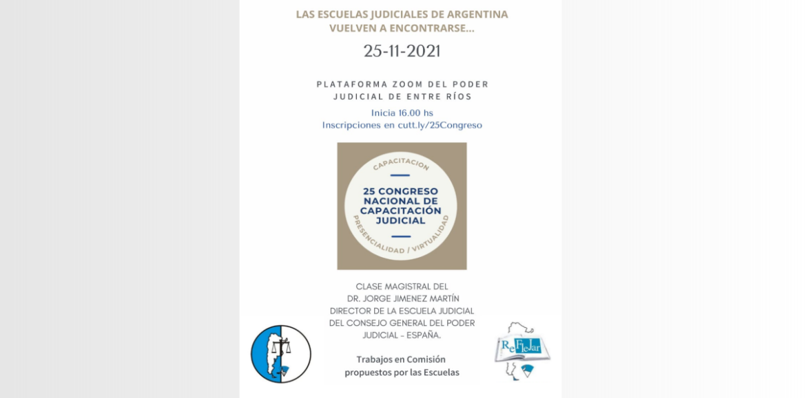 REFLEJAR invita a participar del 25° CONGRESO NACIONAL DE CAPACITACION JUDICIAL