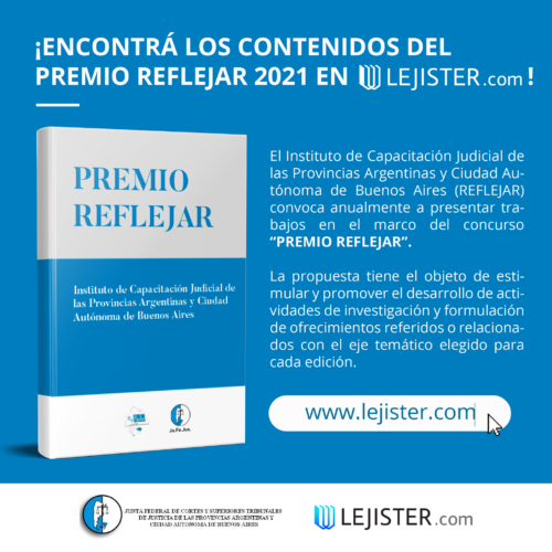 Ya se encuentra disponible en la Biblioteca Digital de Lejister el libro PREMIO REFLEJAR 2021