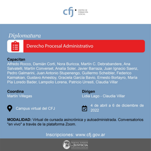 Difusión: Diplomatura Derecho Procesal Administrativo – CFJ