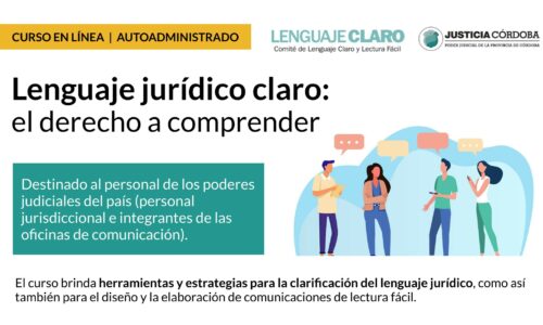 Curso en línea “Lenguaje jurídico claro: el derecho a comprender”