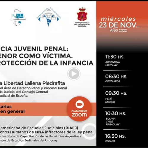 VIDEO: Disertación de la Dra. Ana Libertad Laliena Piedrafita “JUSTICIA JUVENIL PENAL: EL MENOR COMO VÍCTIMA. LA PROTECCIÓN DE LA INFANCIA”