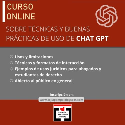 TECNICAS Y BUENAS PRACTICAS EN EL USO DE CHAT GPT 🤖 Curso online gratuito CCJ La Pampa