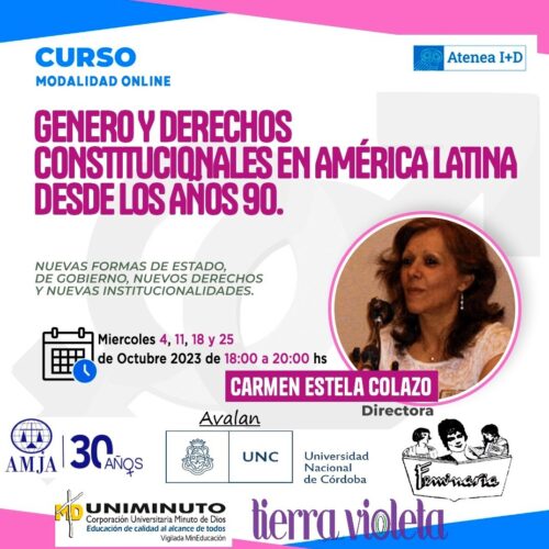 Difusión: Curso: “Género y Derechos Constitucionales en América Latina. Nuevas formas de Estado, de Gobierno, Nuevos Derechos y Nuevas Institucionalidades”