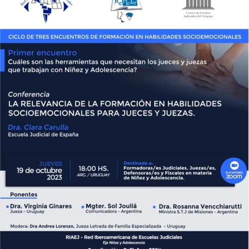 RIAEJ, REFLEJAR y CEJU invitan: Conferencia “La relevancia de la formación en habilidades socioemocionales para jueces y juezas