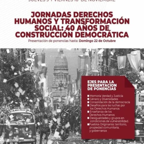 Difusión: Jornadas de DDHH, 40 años de Construcción Democrática