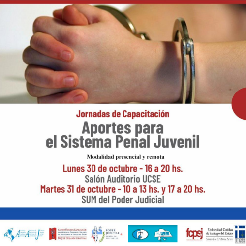 Invitación y difusión: Jornadas de Capacitación “Aportes para el Sistema Penal Juvenil”