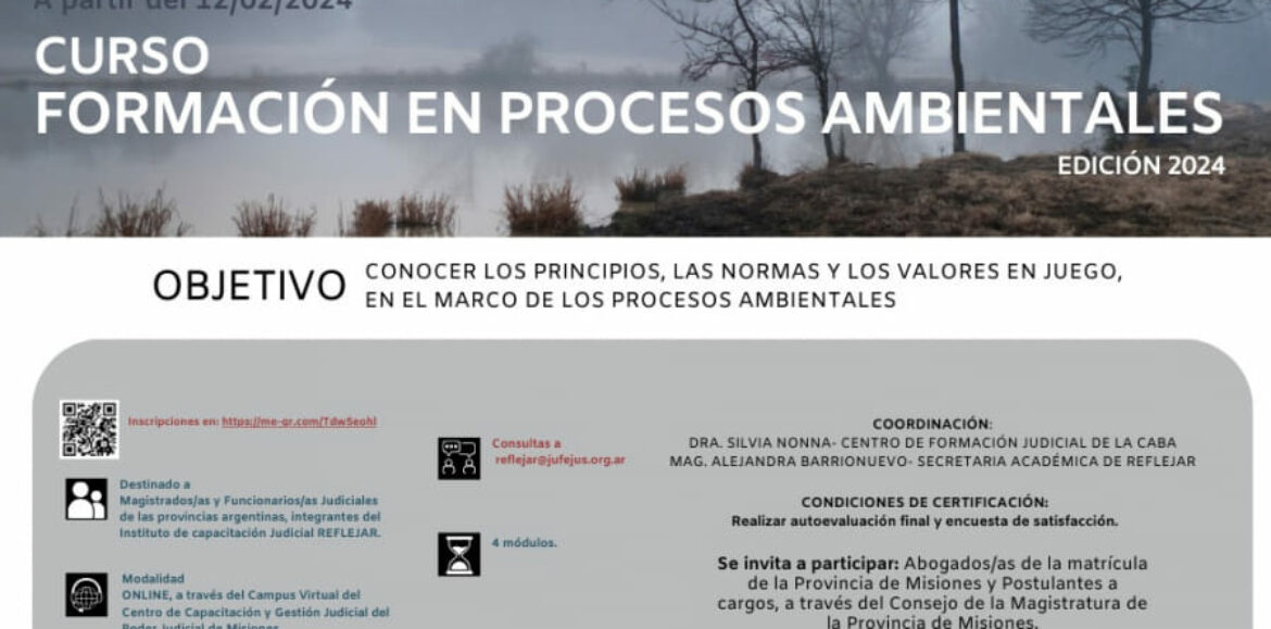 REFLEJAR invita: “Curso Formación en Procesos Ambientales – edición 2024”