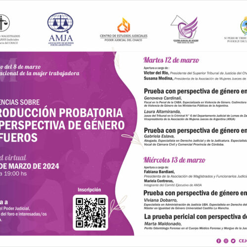 Conferencias sobre la producción probatoria con perspectiva de género por fueros